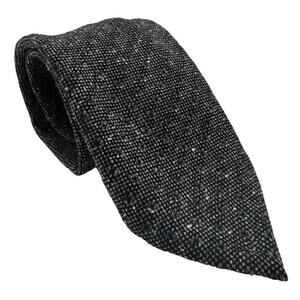 Eton Wool Silk Blend Neck Tie Dotted Grey Blue 3" | 58"